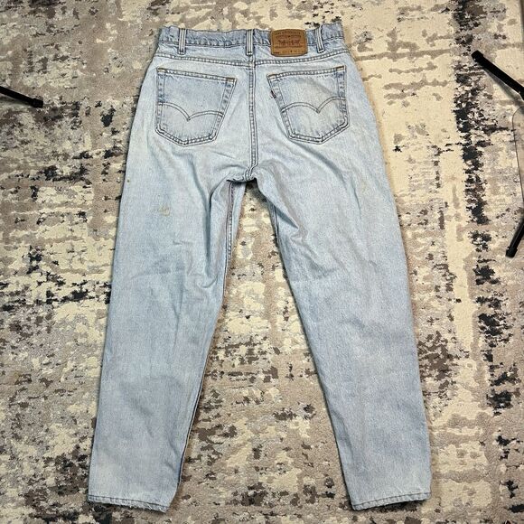VTG Levis 550 Jeans Men 36x30 Blue Relaxed Tapered 90s Light Wash Tag Distressed - Picture 7 of 16